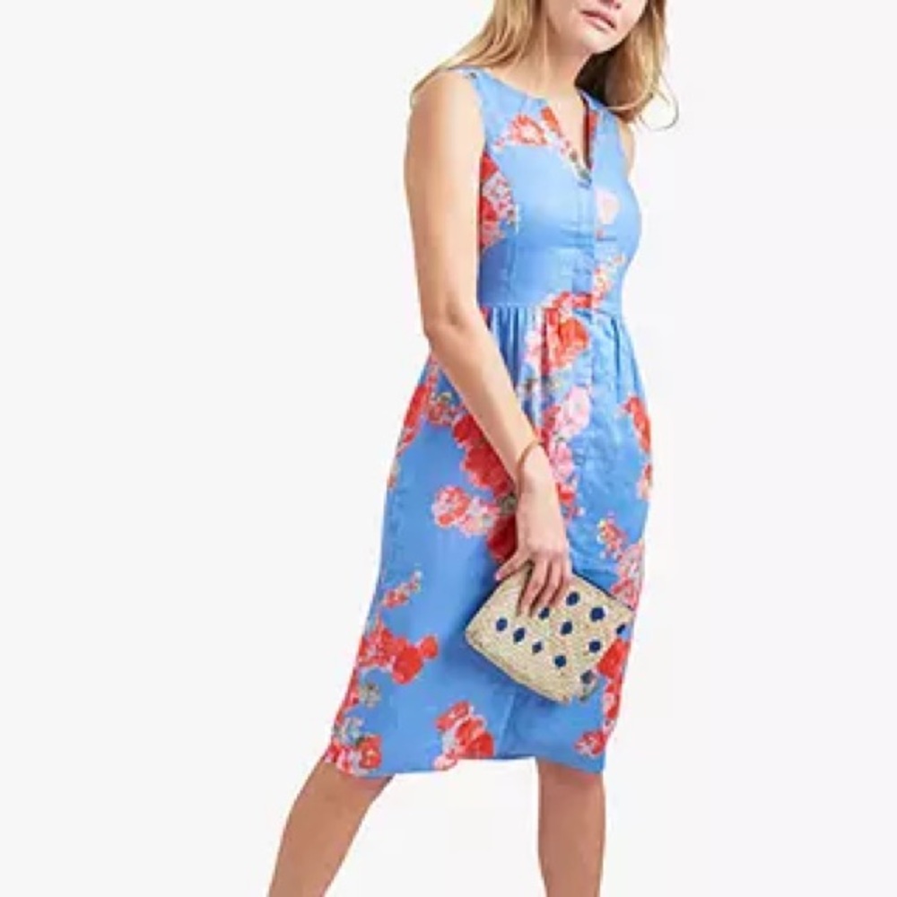 JOULES LISIA LINEN FLORAL DRESS
